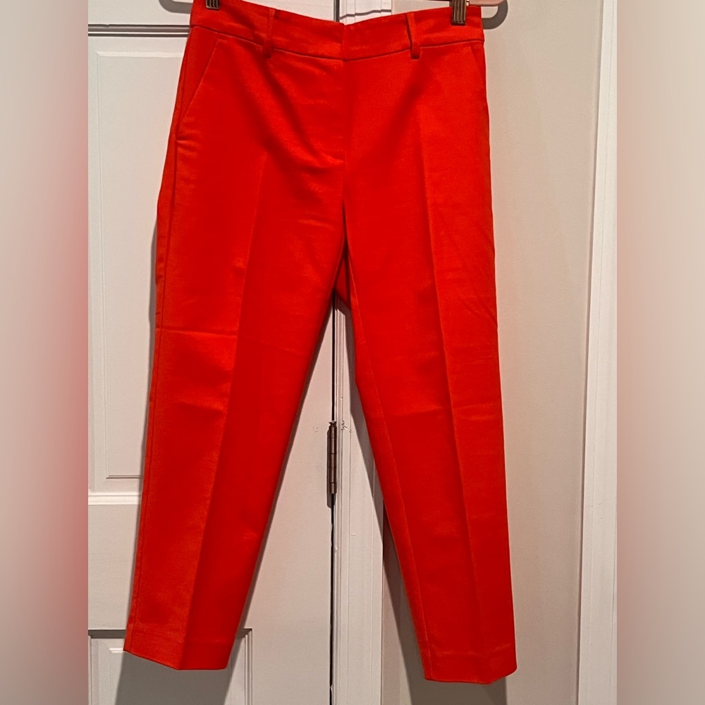LOFT Bright Orange Women's Cropped Petite Trousers